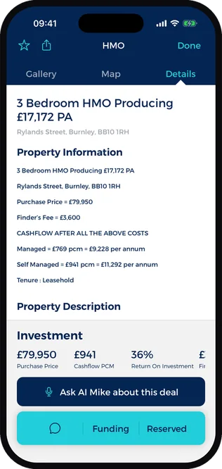 A deal's figures in the app